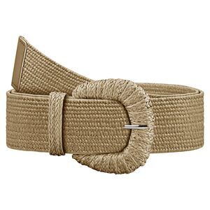 6965 Straw Woven Elastic Belt For Women, Boho Braided Raffia Waist Belt,